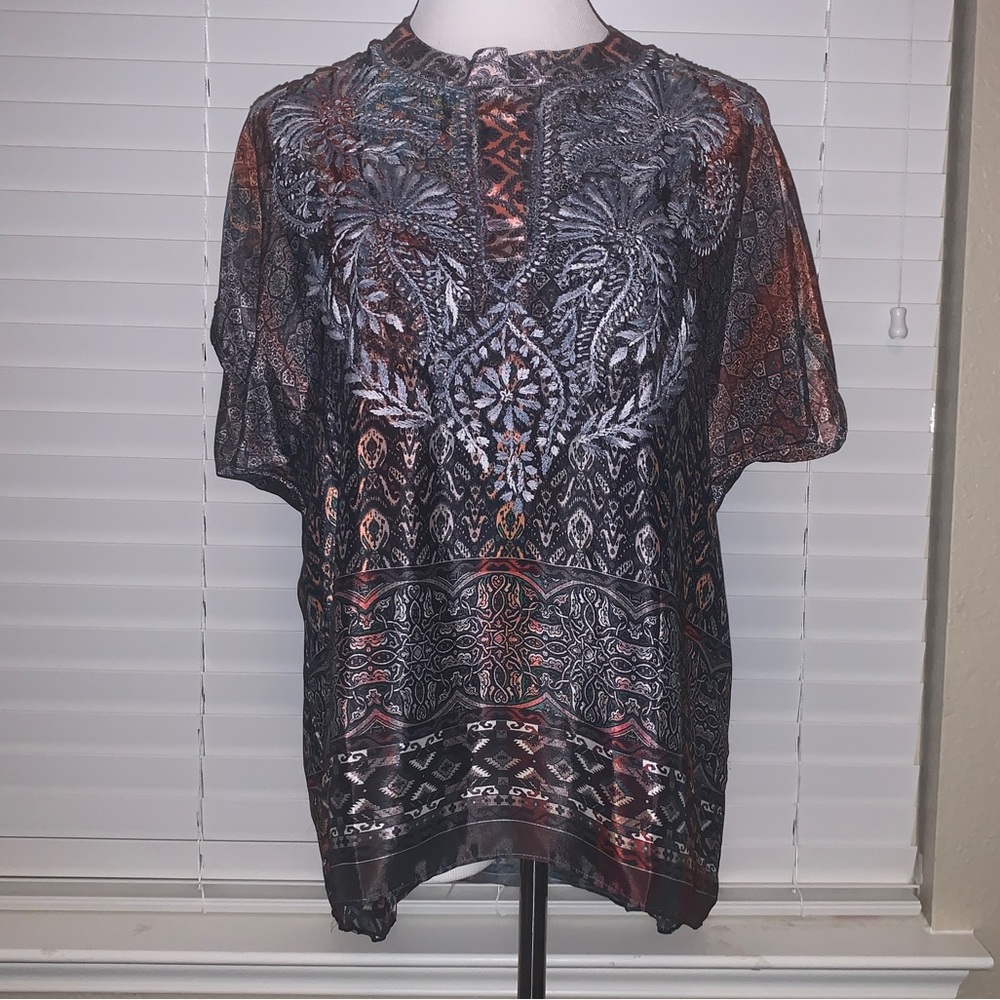 NWOT Love Kyla Patterned Blouse